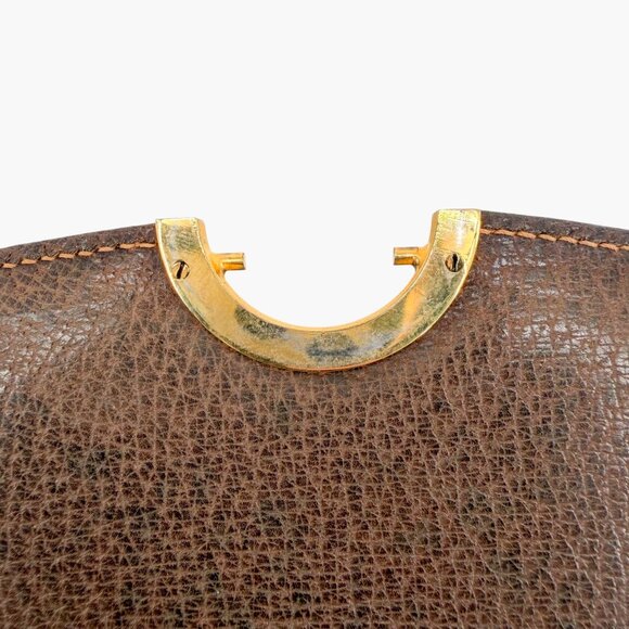 Gucci Vintage GG Monogram Crossbody Shoulder Flap Bag Beige Coated Canvas Brown - Picture 13 of 15